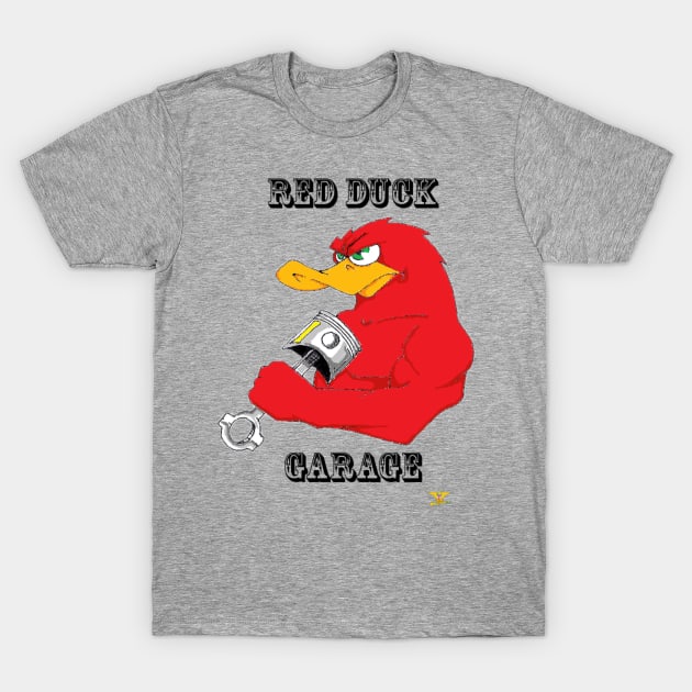 RED DUCK GARAGE LOGO T-Shirt by disposable762